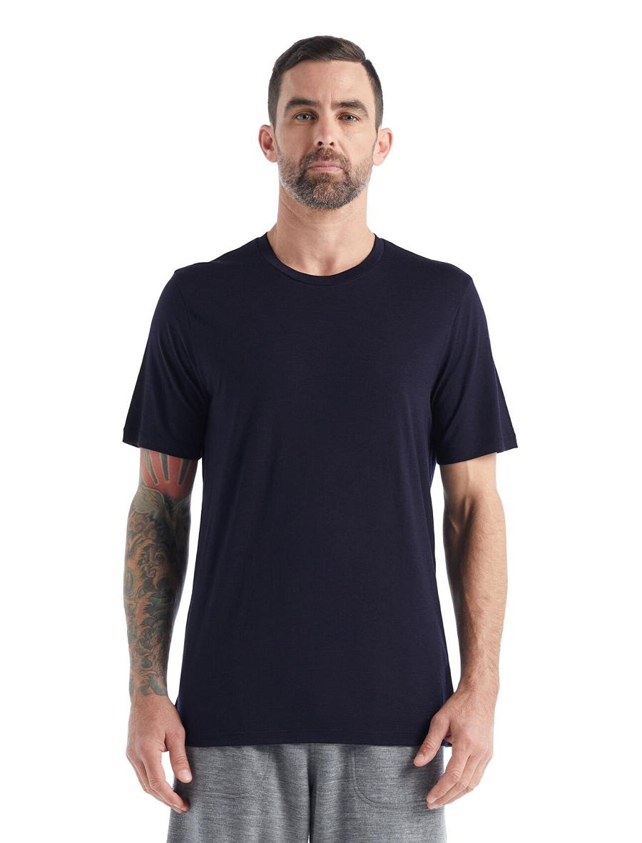 Icebreaker Merino Tech Lite II Rövid Sleeve Tee Férfi Póló Sötétkék | HU 1166ZUTG